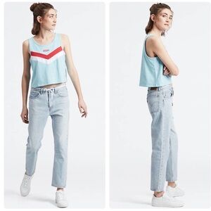 Levi’s 501 Cropped Straight Leg Jeans Montgomery Baked Light Wash